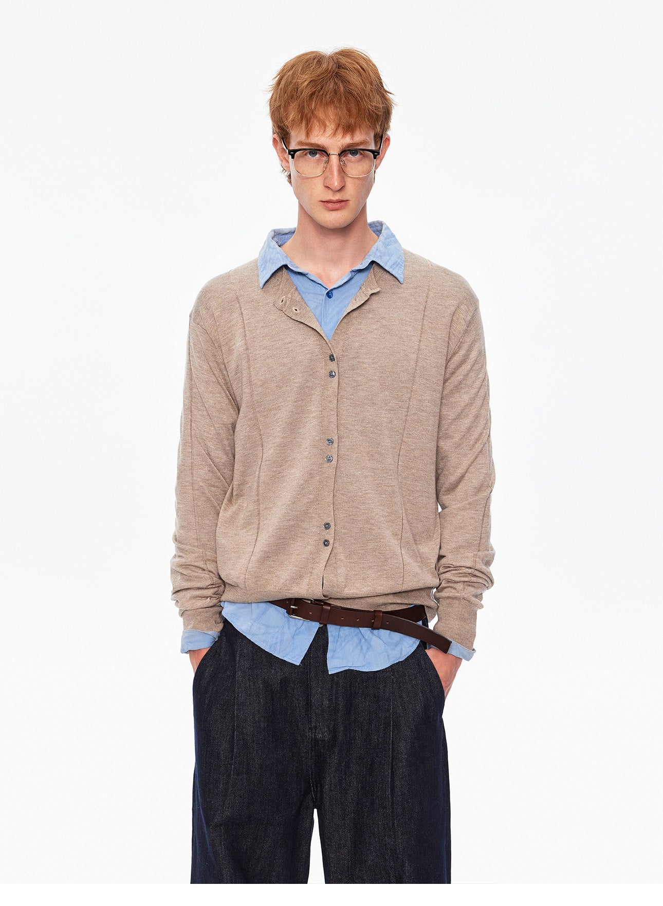 Mulberry Silk-Blend Knit Cardigan