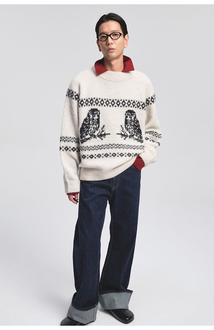 Vintage Animal Jacquard Sweater