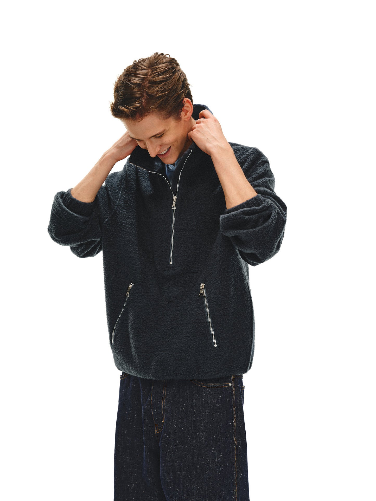 Half-Zip Pullover Wool Shirt