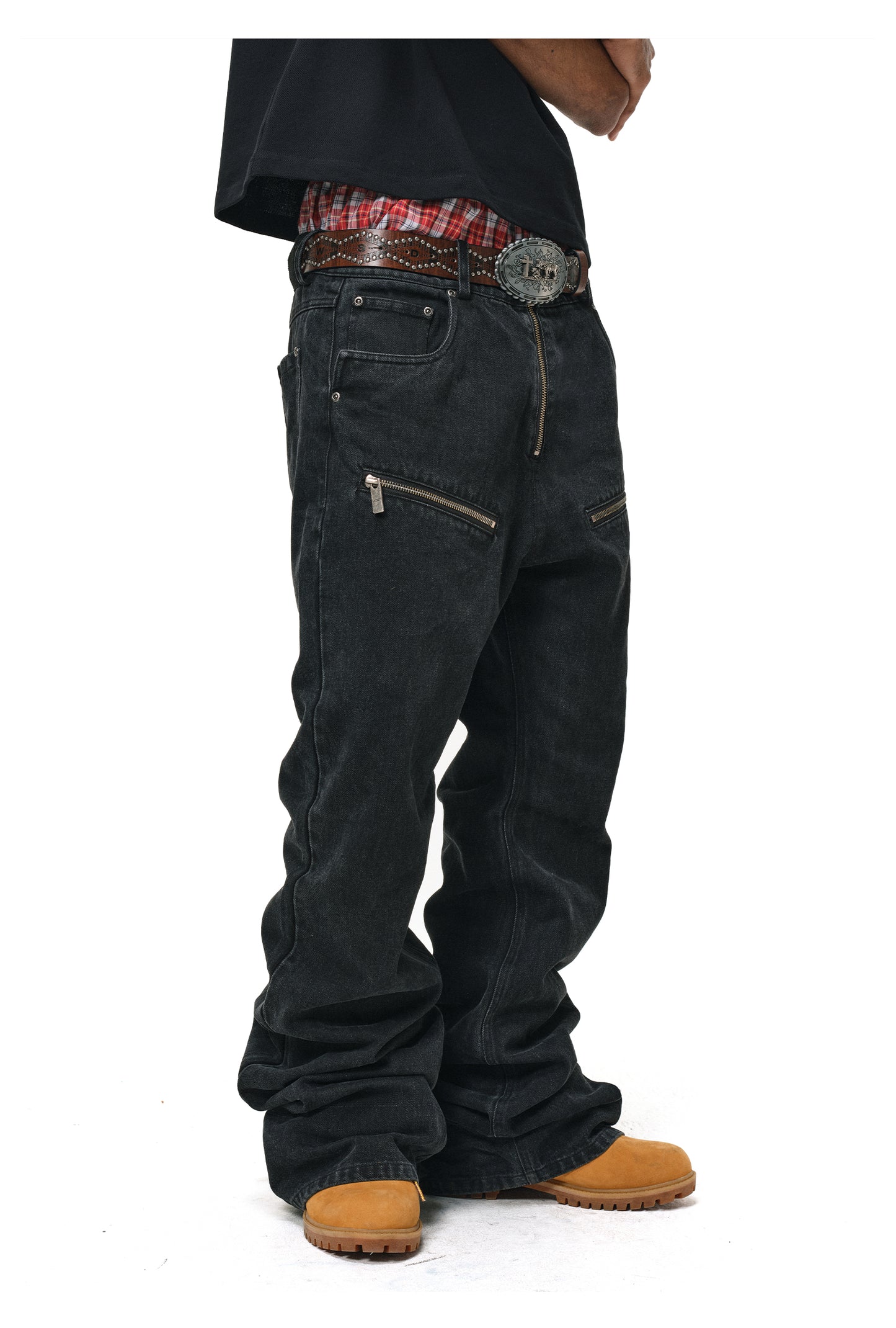 High Street Zipper Jeans