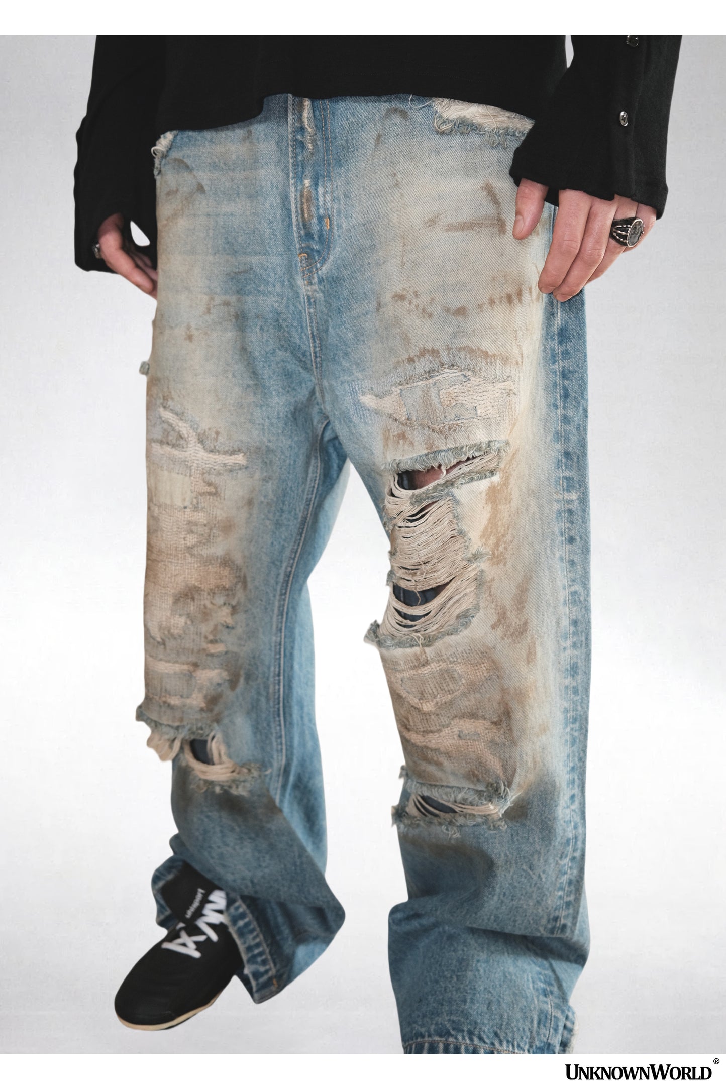 Destroy Mud Dyed Straight Jeans