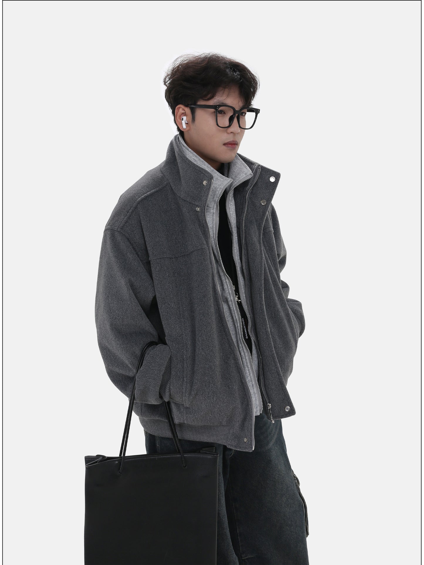 Faux Two-Piece Stitch Jacket