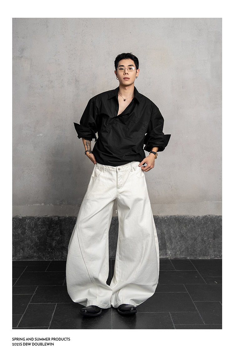 Asymmetrical Lapel Shirt