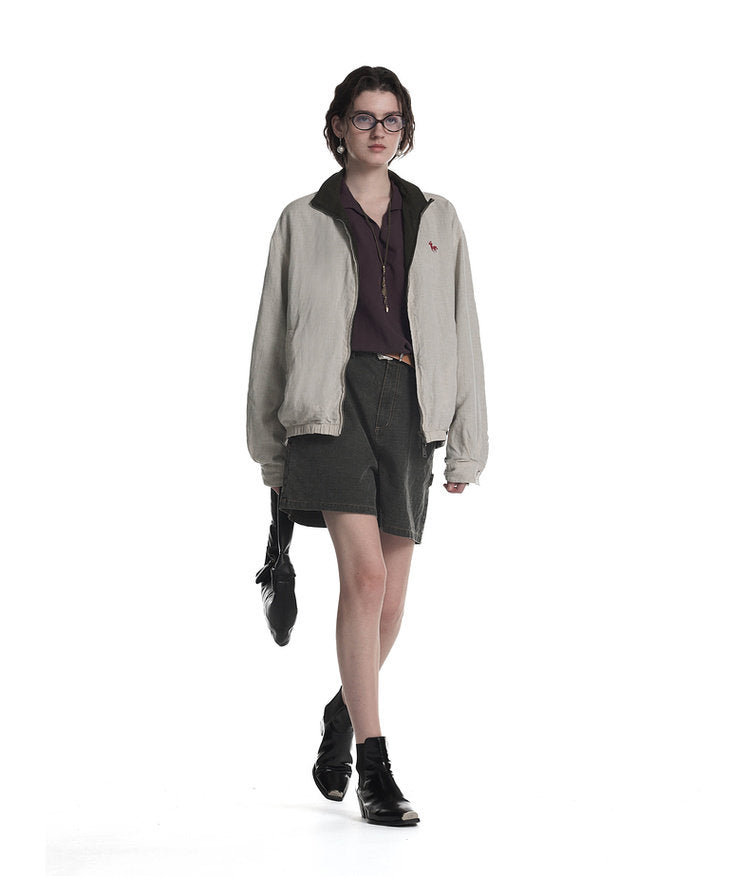 Reversible Lyocell Linen Blend Jacket