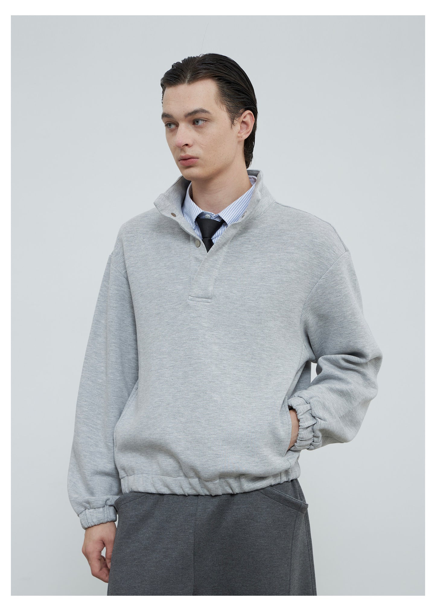 Loose Stand Collar Sweatshirt