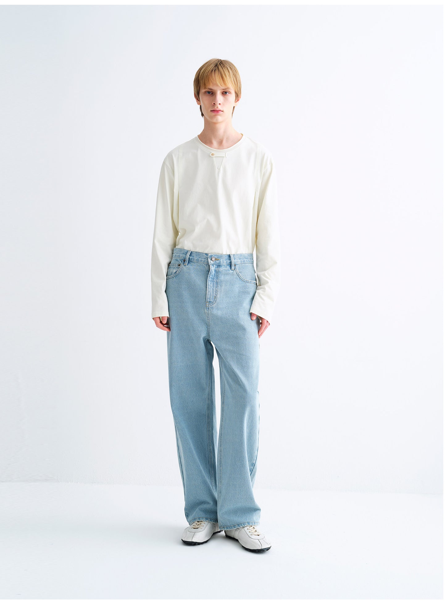 Straight-Leg Basic Casual Jeans