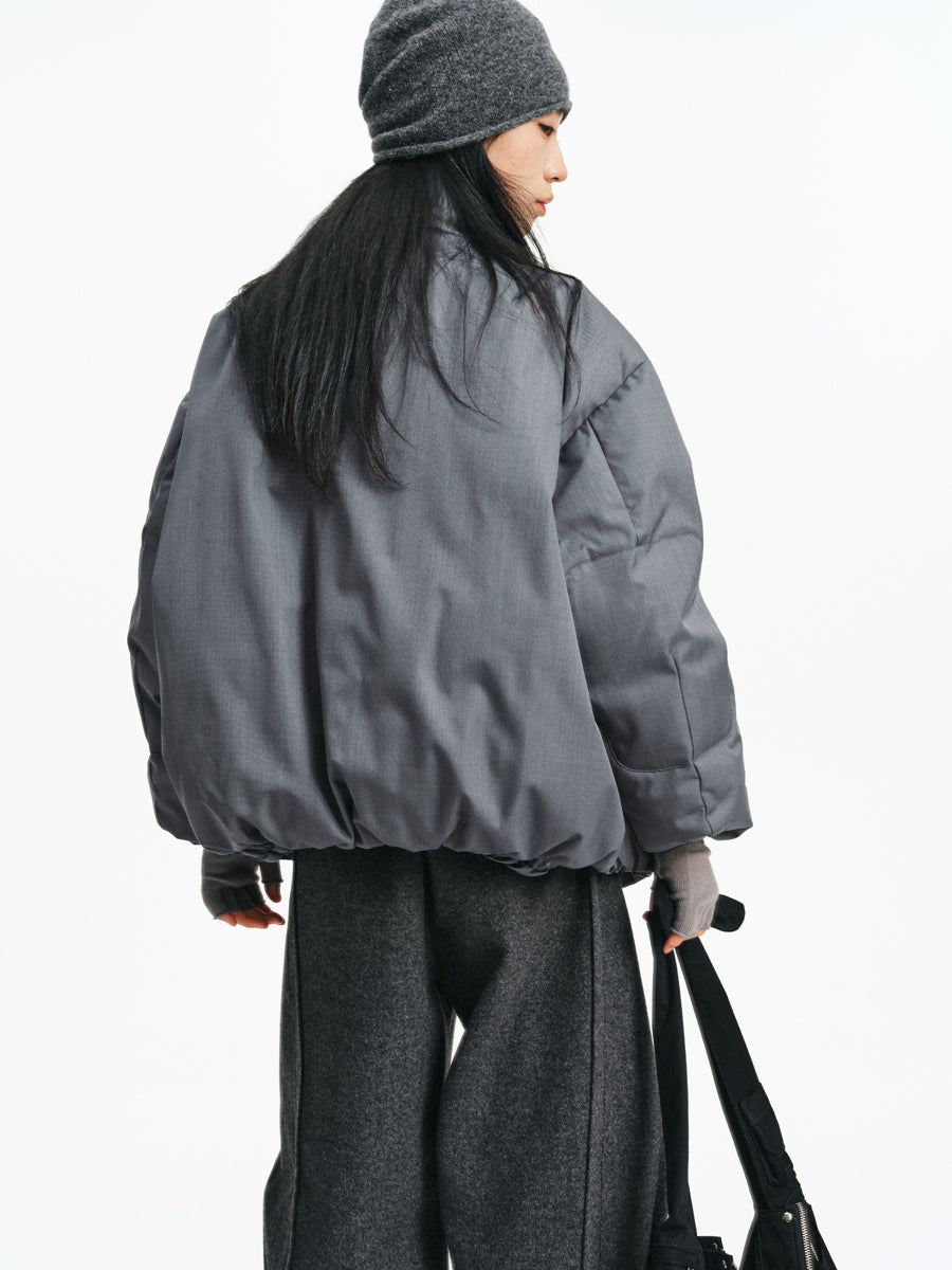 Linen-Style Down Jacket