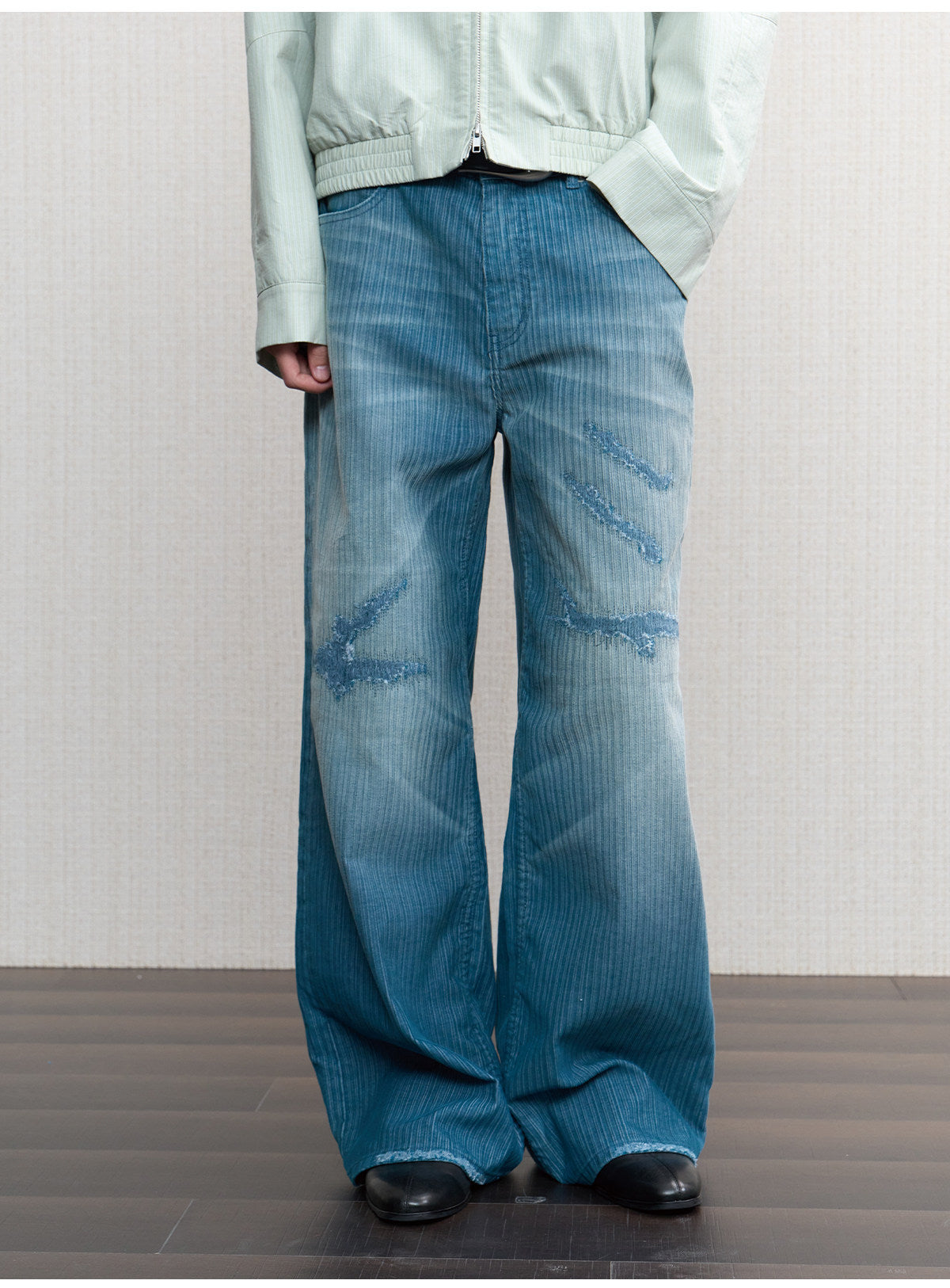 Water-Washed Straight-Leg Jeans