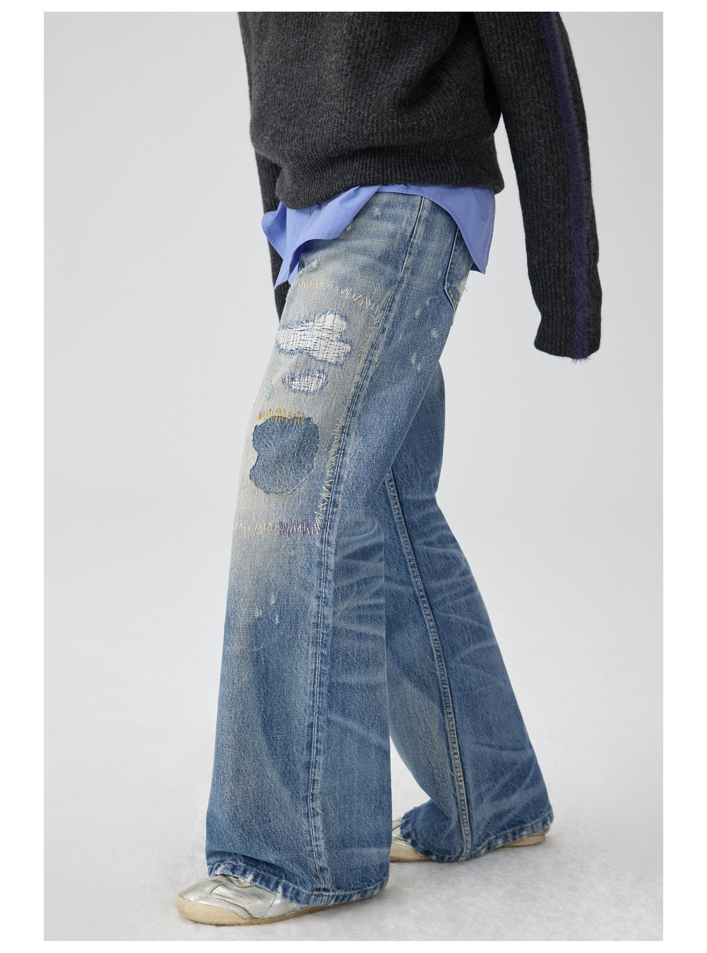 Stitched Flare Jeans