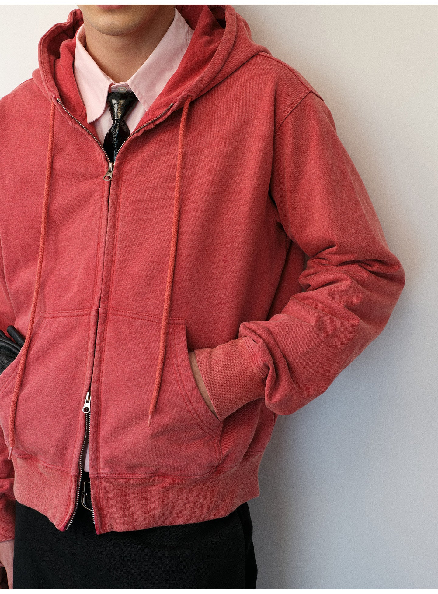 Distressed Hooded Sweatshirt