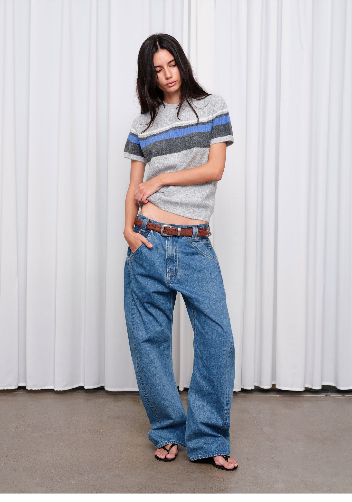 Snowflake-Wash Denim Pants