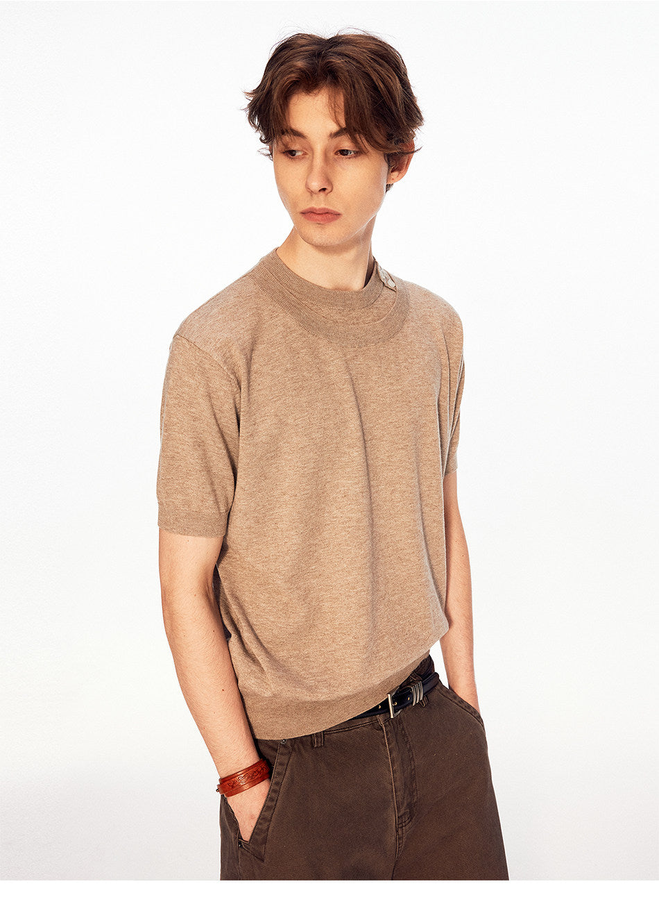 Faux Two-Piece Knit Shirt