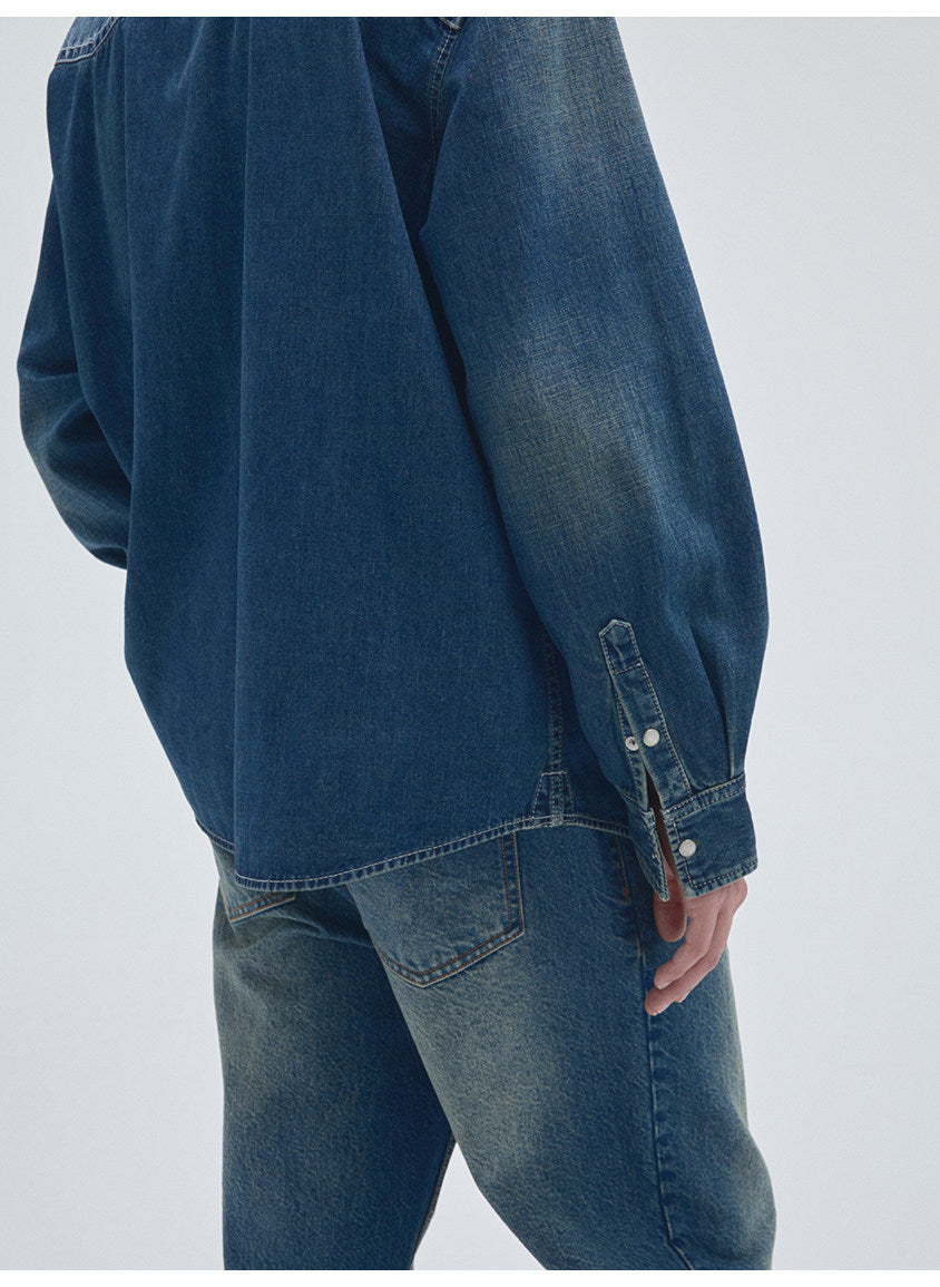 Classic Pocket Retro Denim Shirt