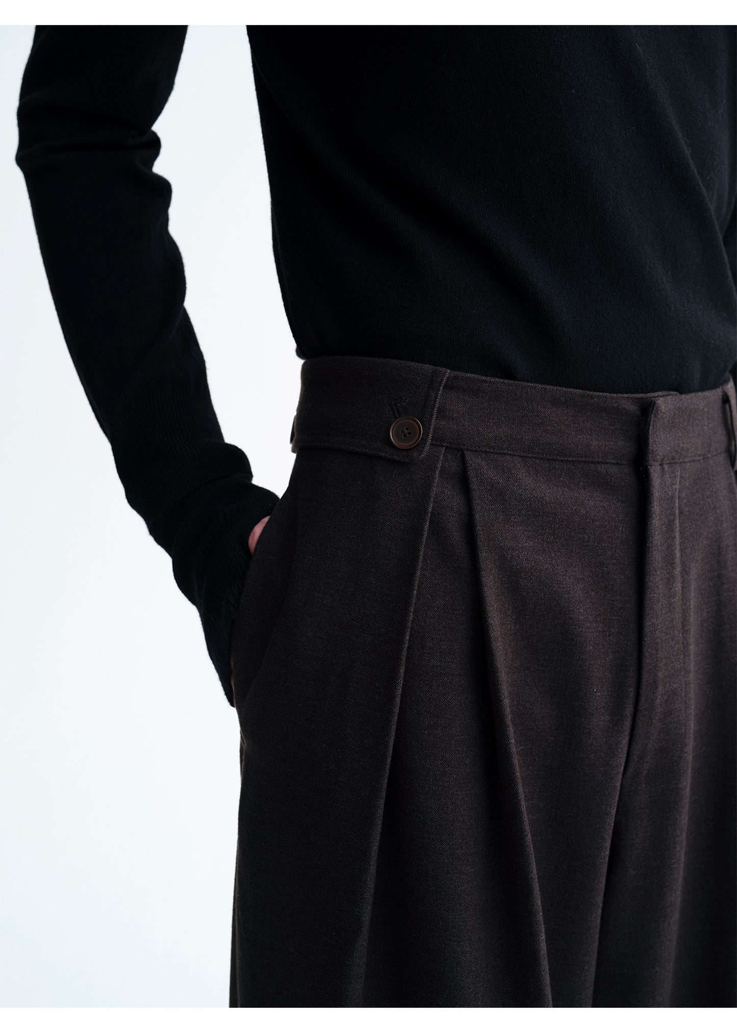 Unisex Single-Pleat Casual Pants