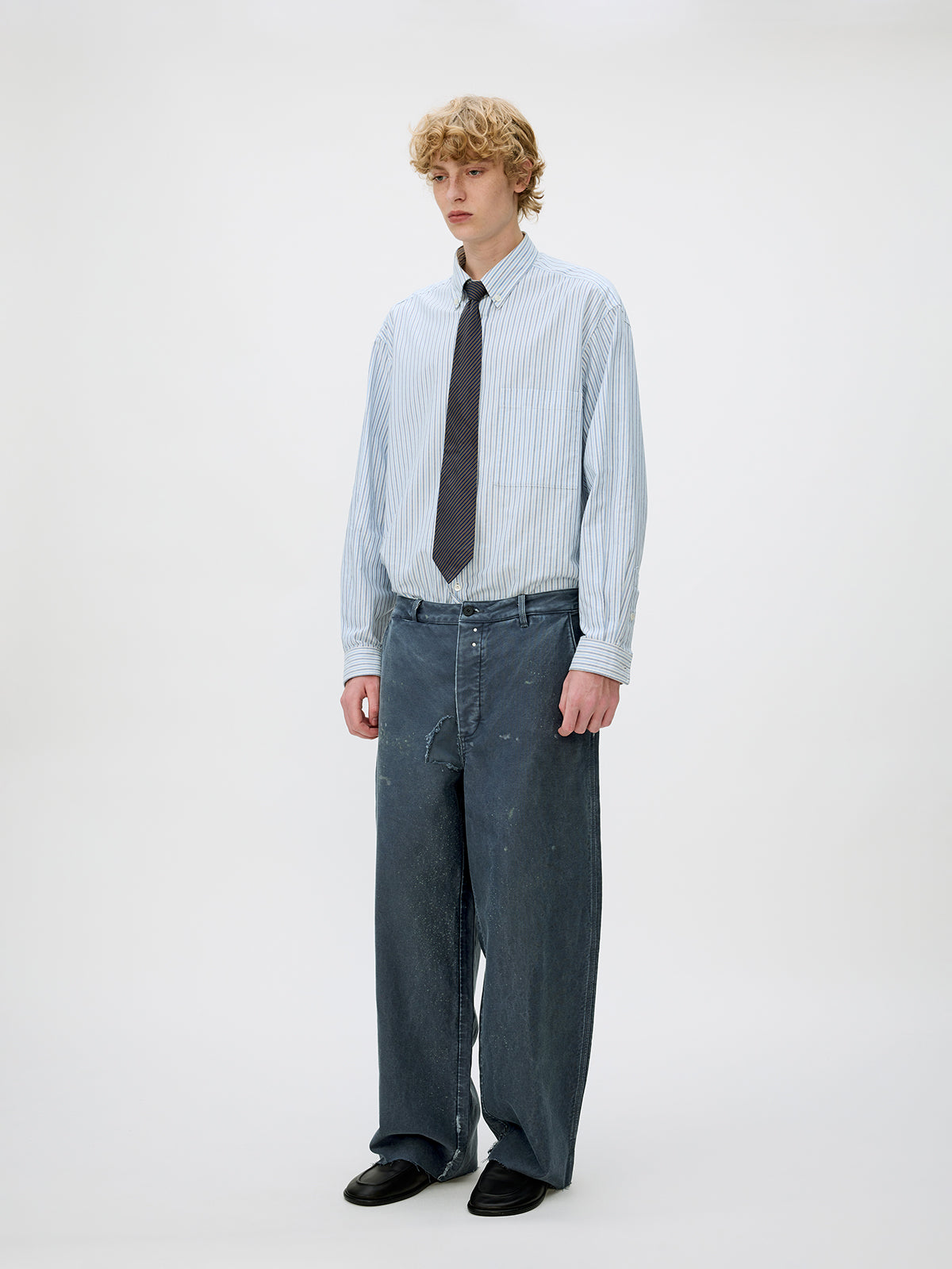Heavy-Wash Finish Casual Pants