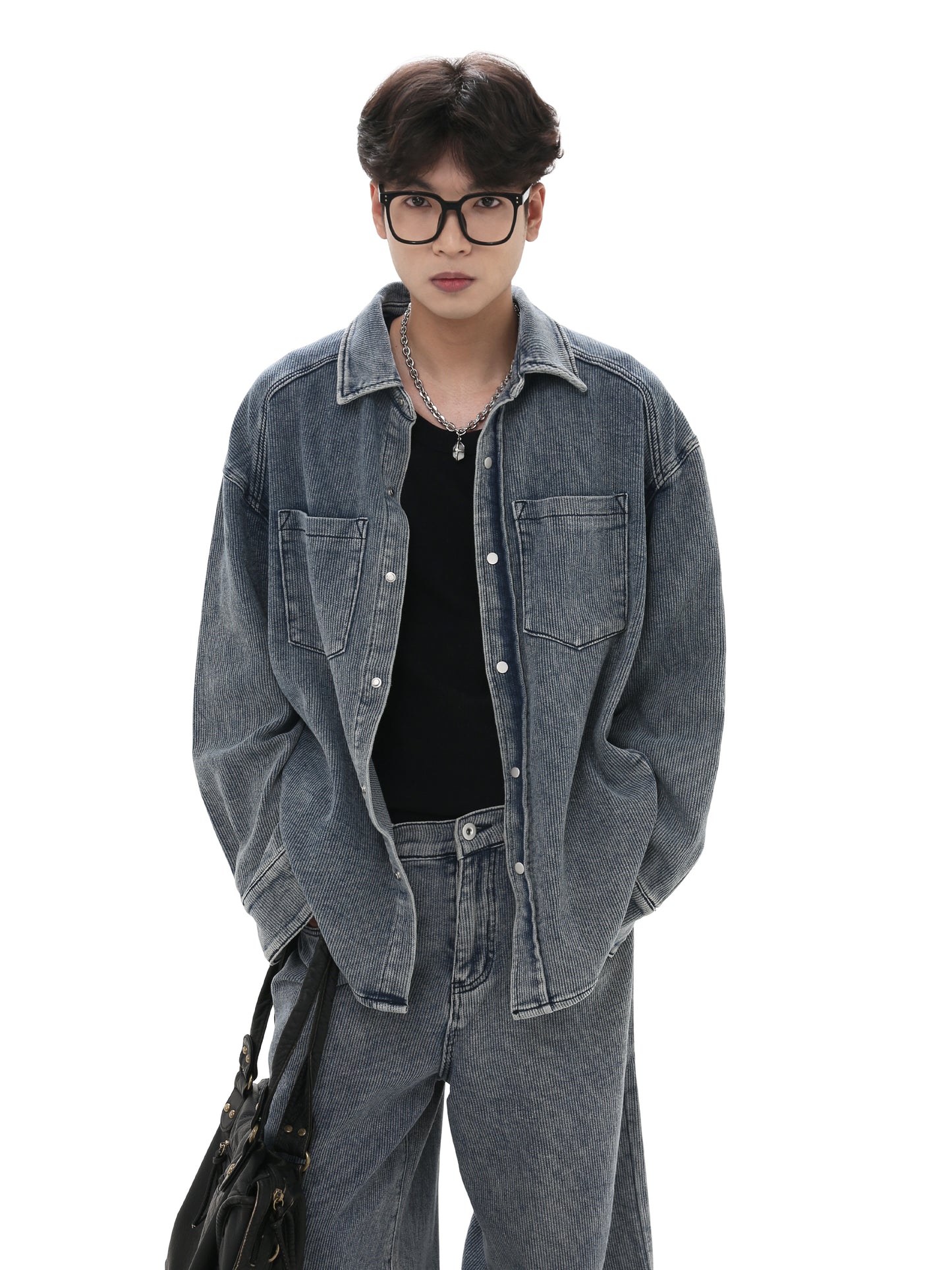 Loose Fit Old Wash Denim Shirt