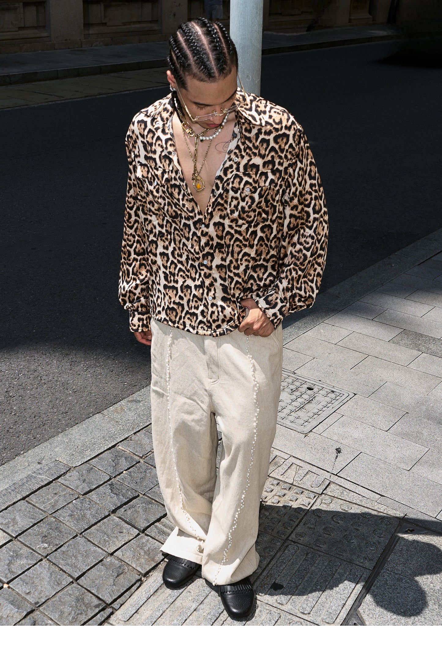 Baggy Straight Wide-Leg Pants