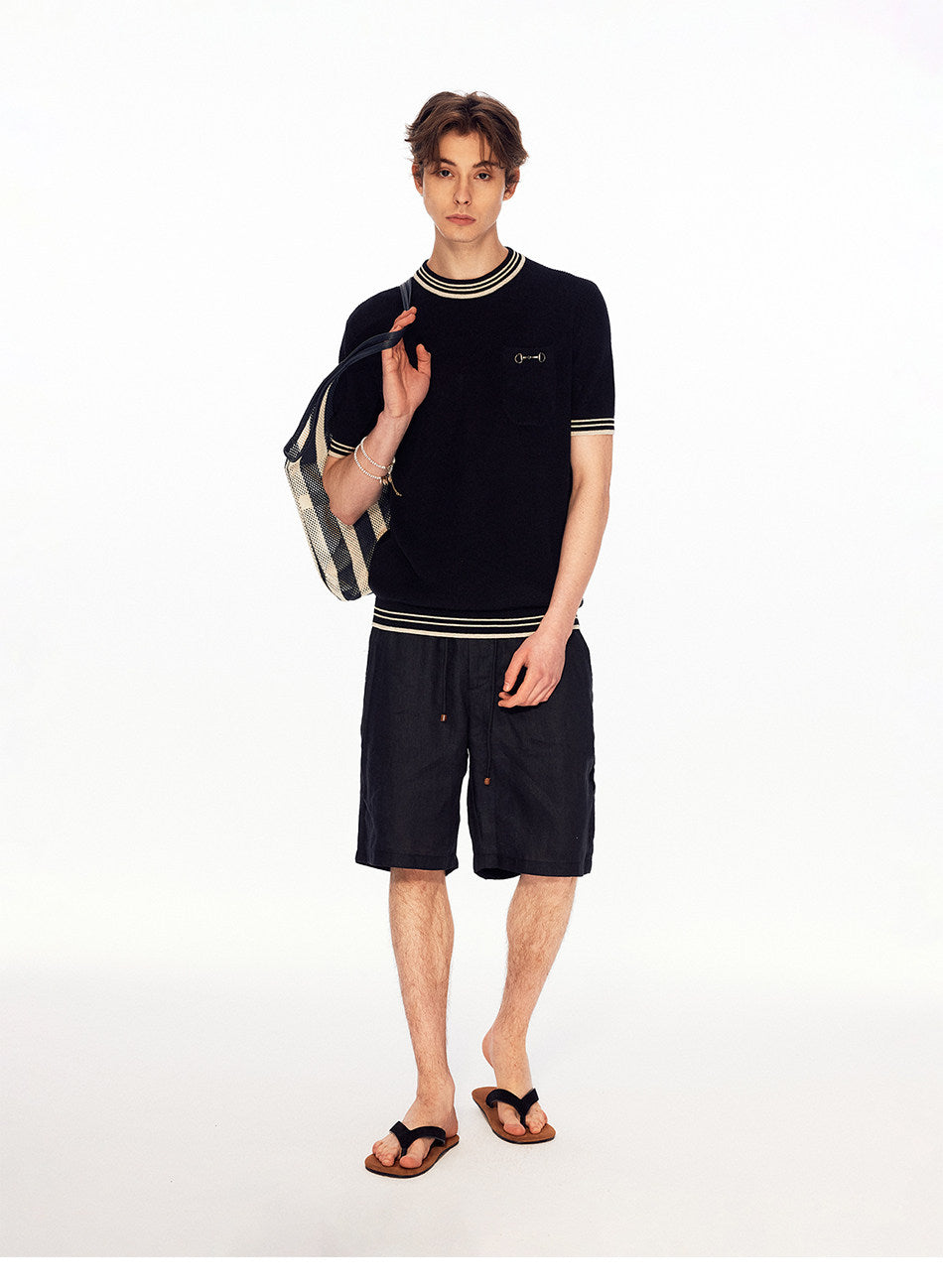 Classic Crew-Neck Knit Shirt