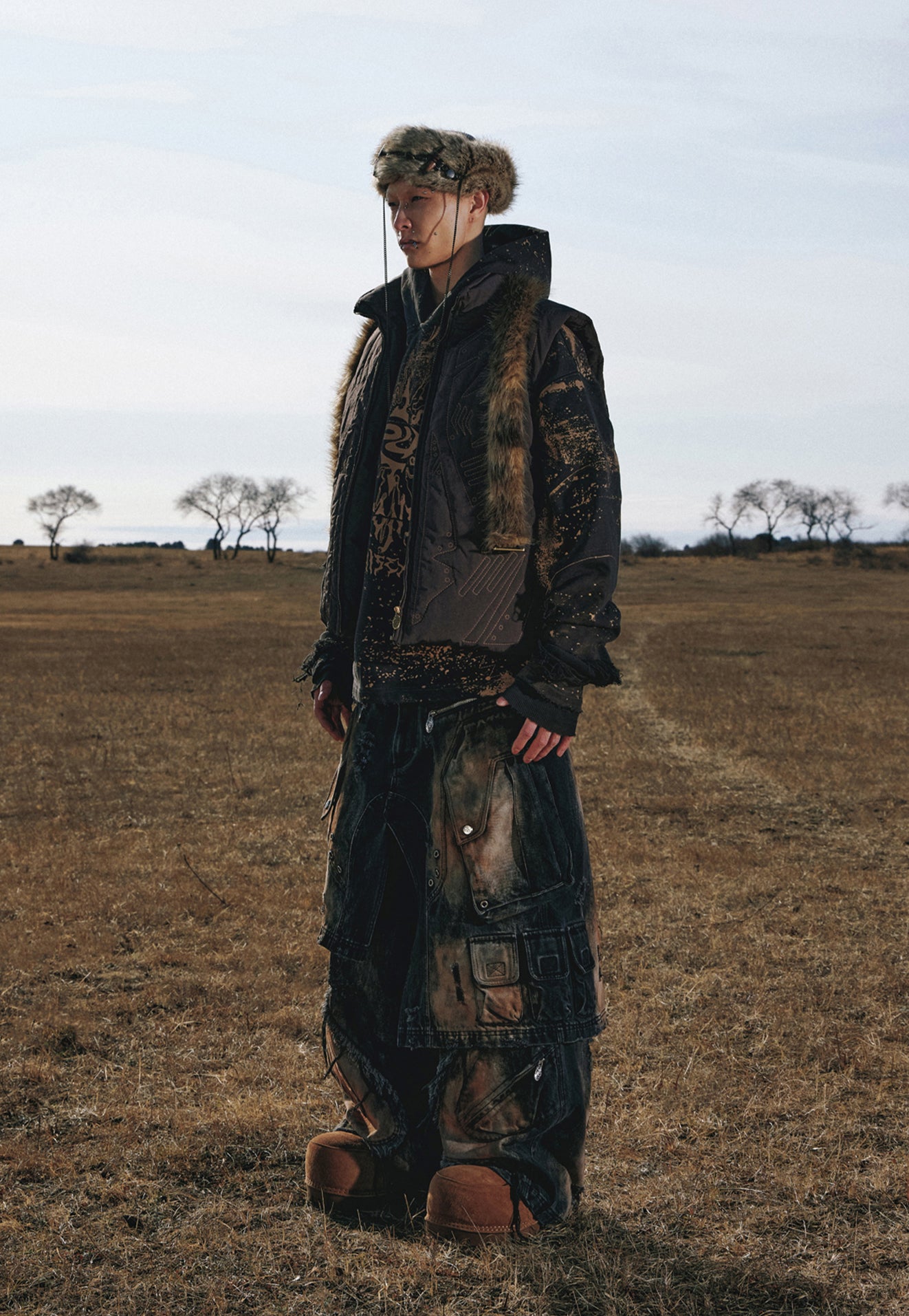 Armor stitch embroidered down vest