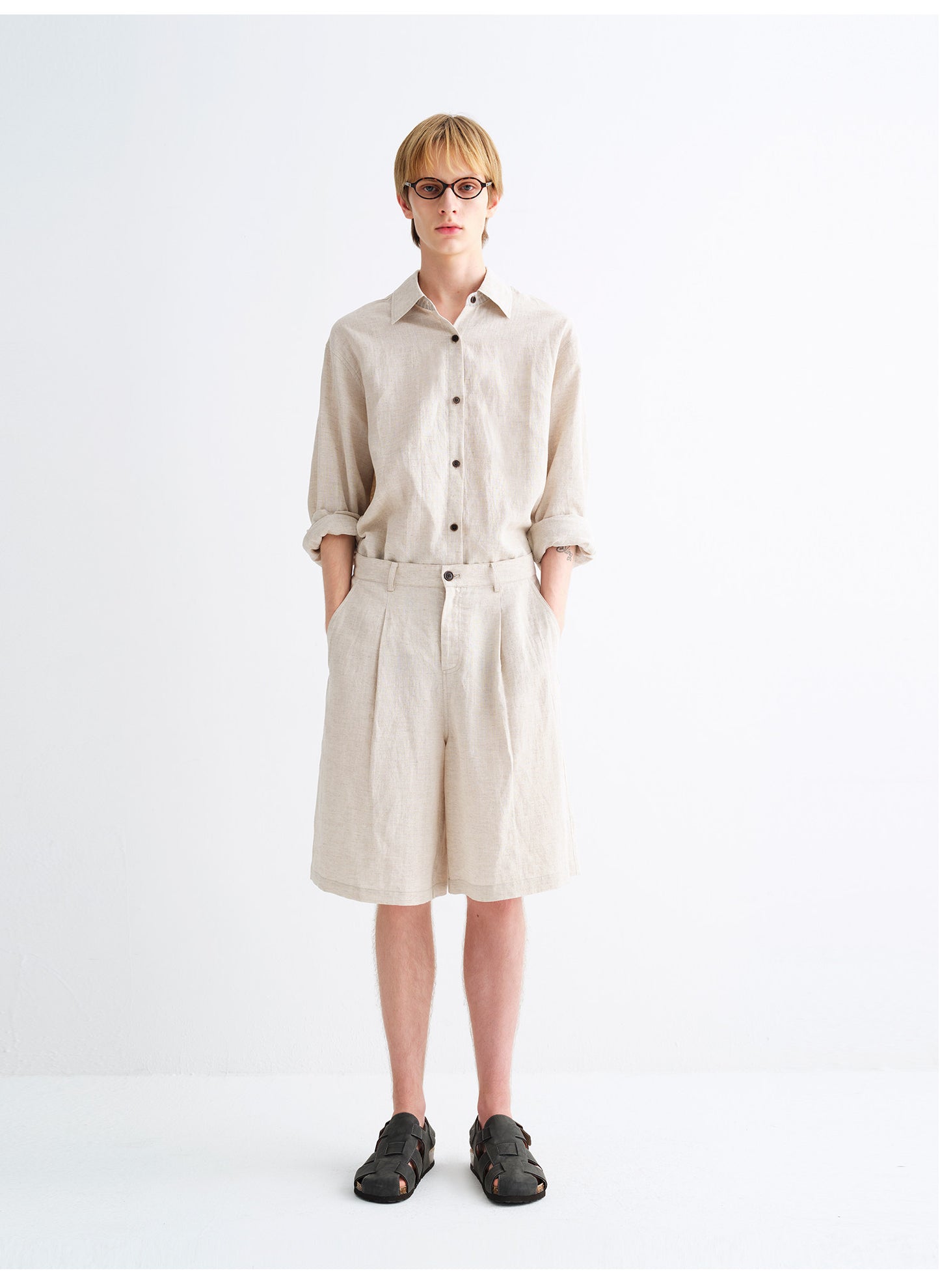 Linen-Blend Loose-Fit Shirt