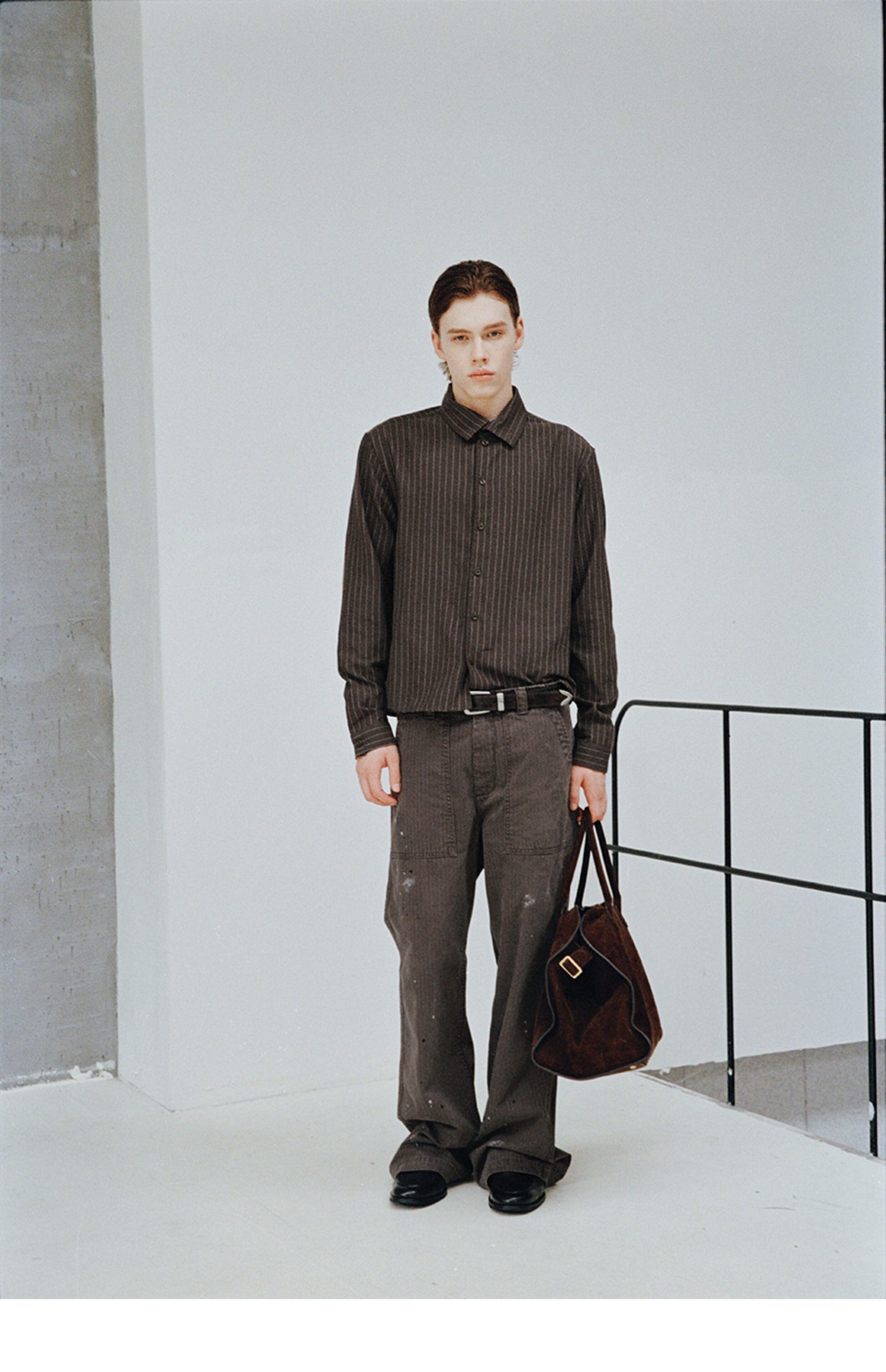 Vintage Herringbone Casual Pants