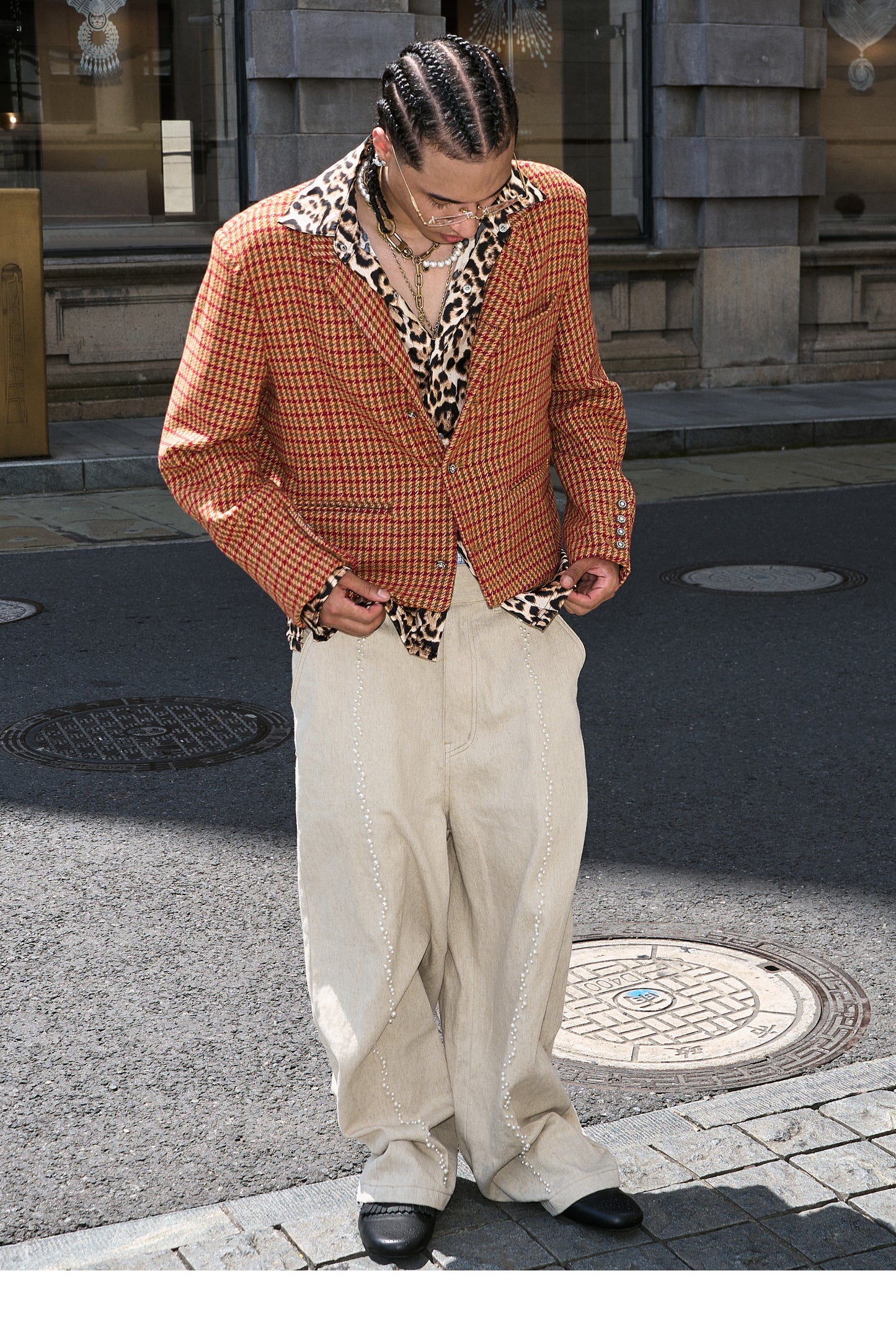 Baggy Straight Wide-Leg Pants