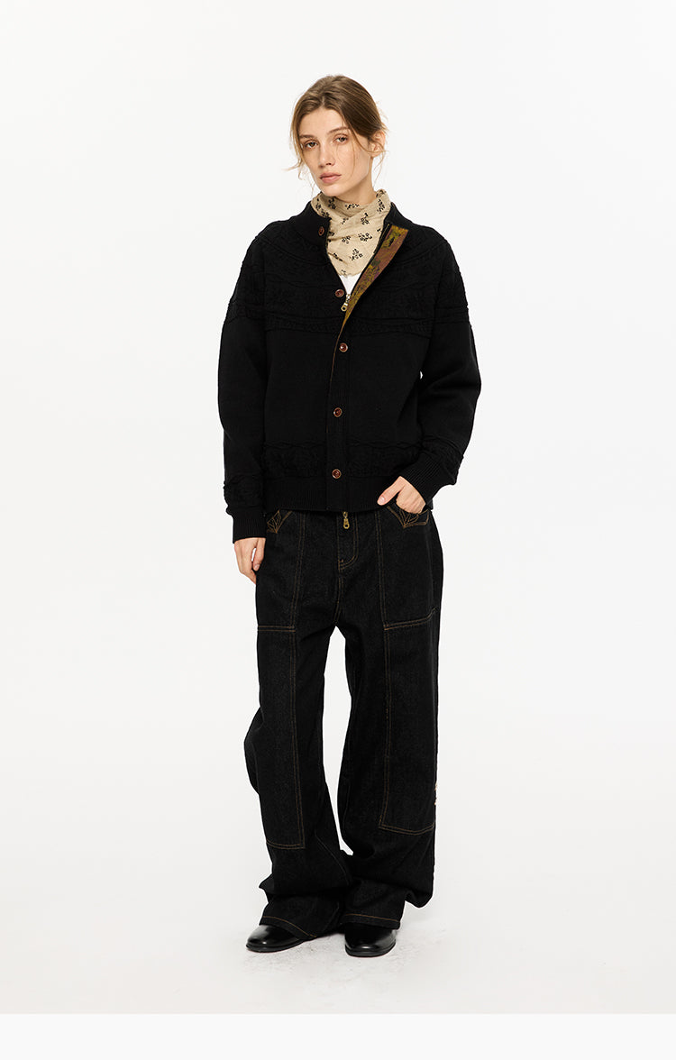 Zipper Knit Cardigan