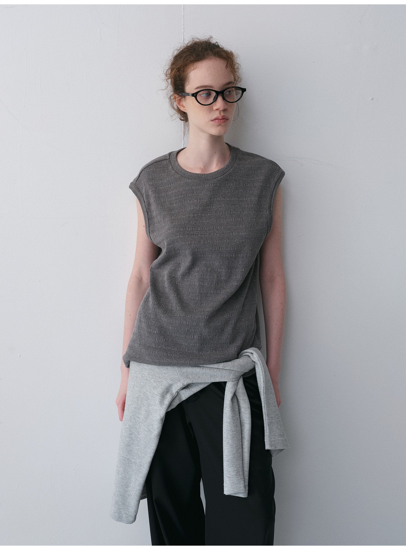 Cotton-Blend Sleeveless Shirt