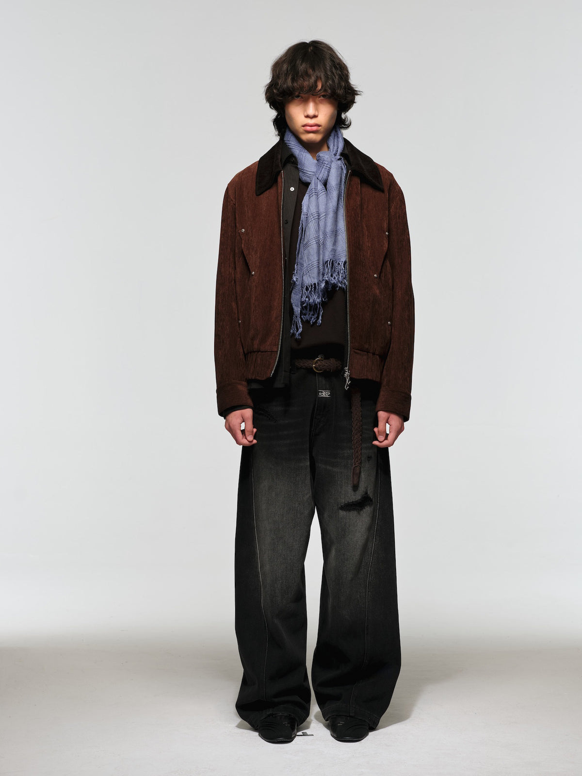 Short, Wide-Cut Velvet Jacket