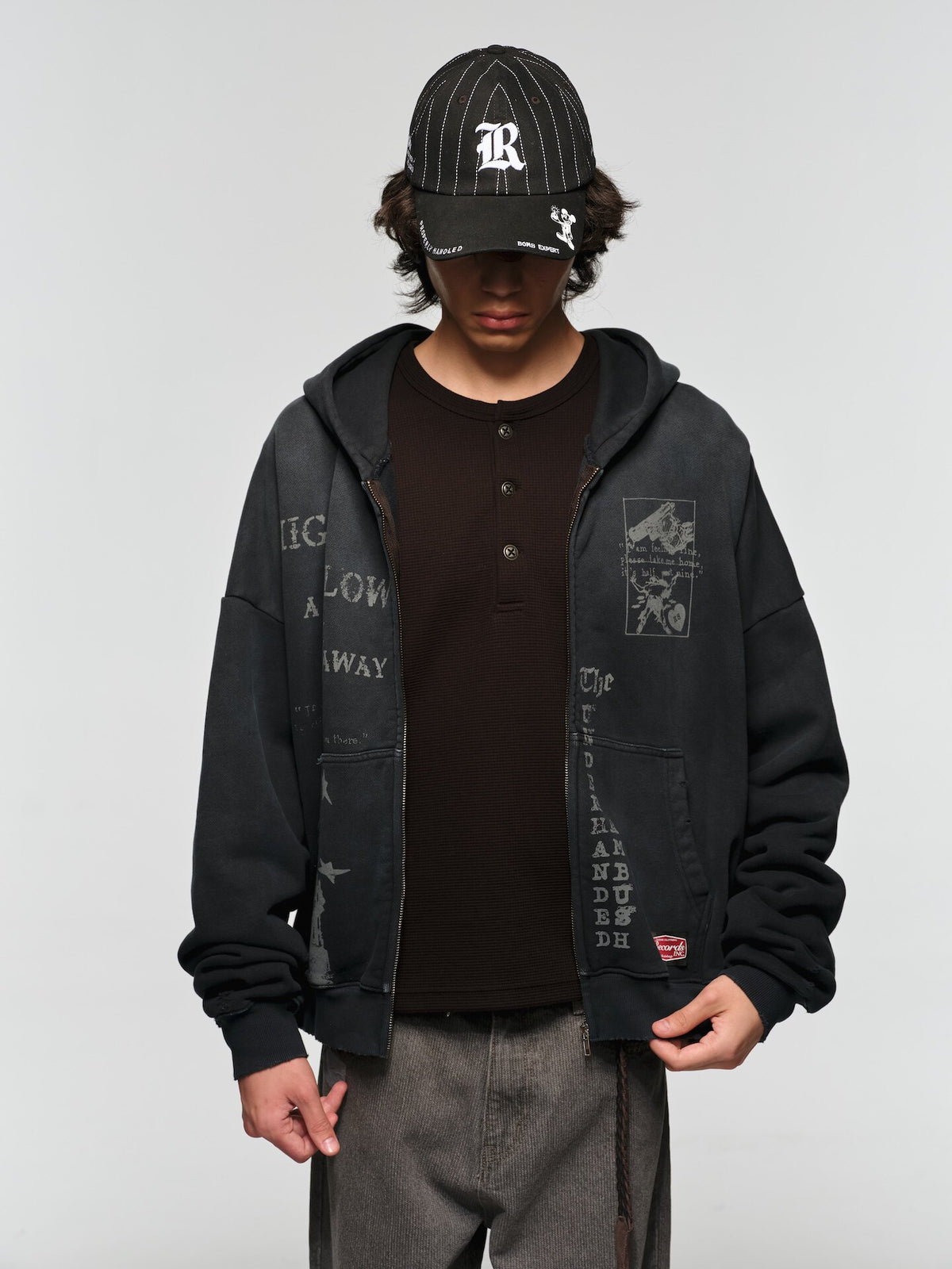 Heavyweight Retro-Style Hooded Sweatshirt