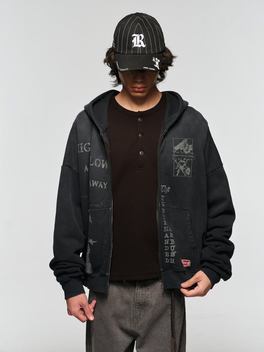 Heavyweight Retro-Style Hooded Sweatshirt