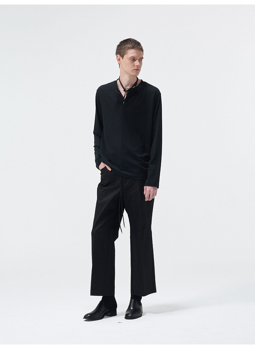 Multi-Pocket Wash-Finished Cropped Pants