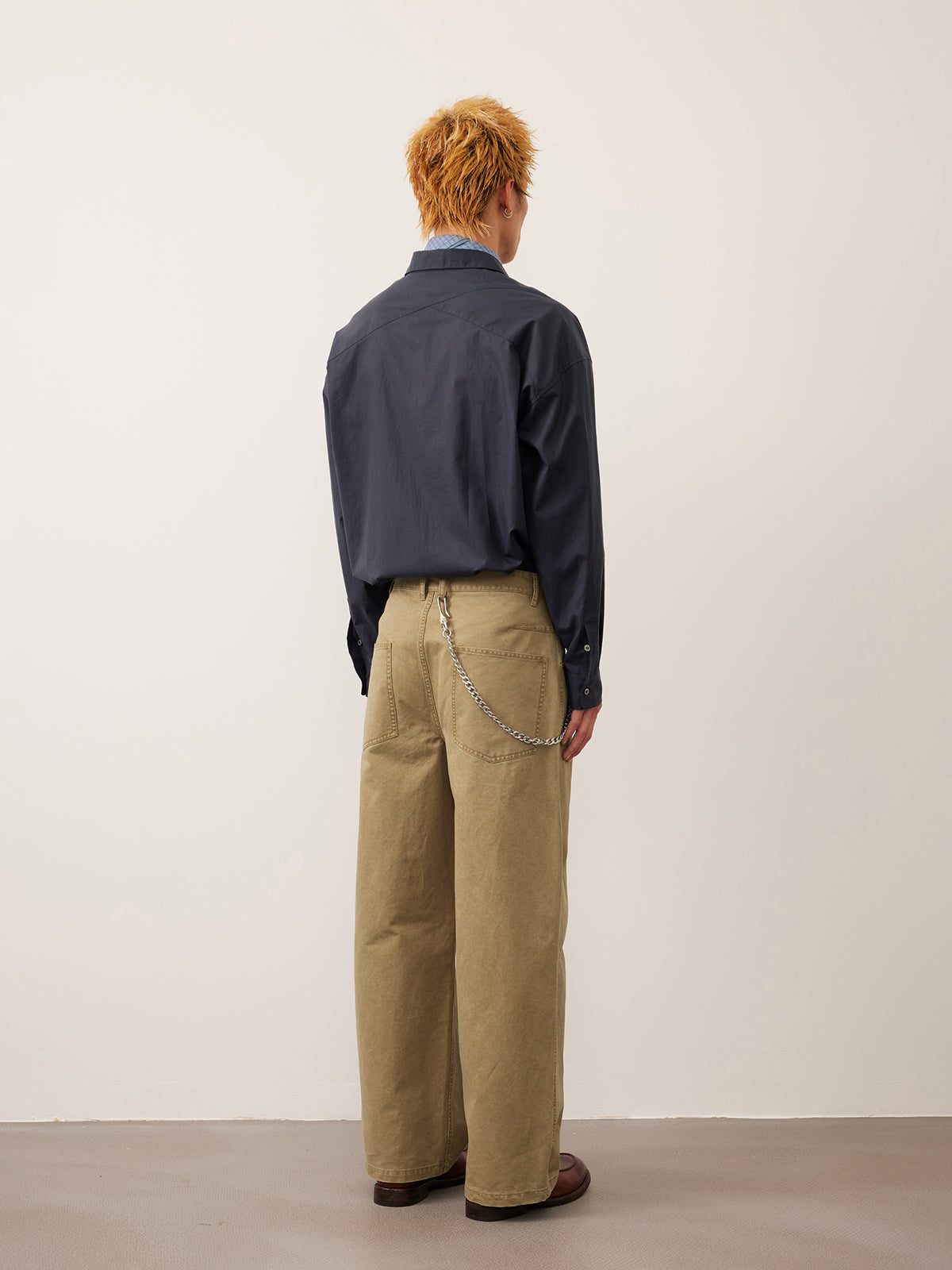 Single Pleated Loose Casual Pants