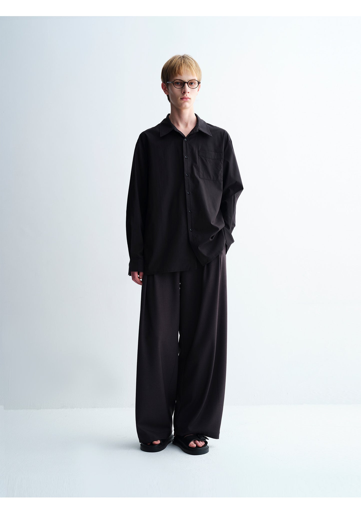 Wool Blend Loose Casual Pants