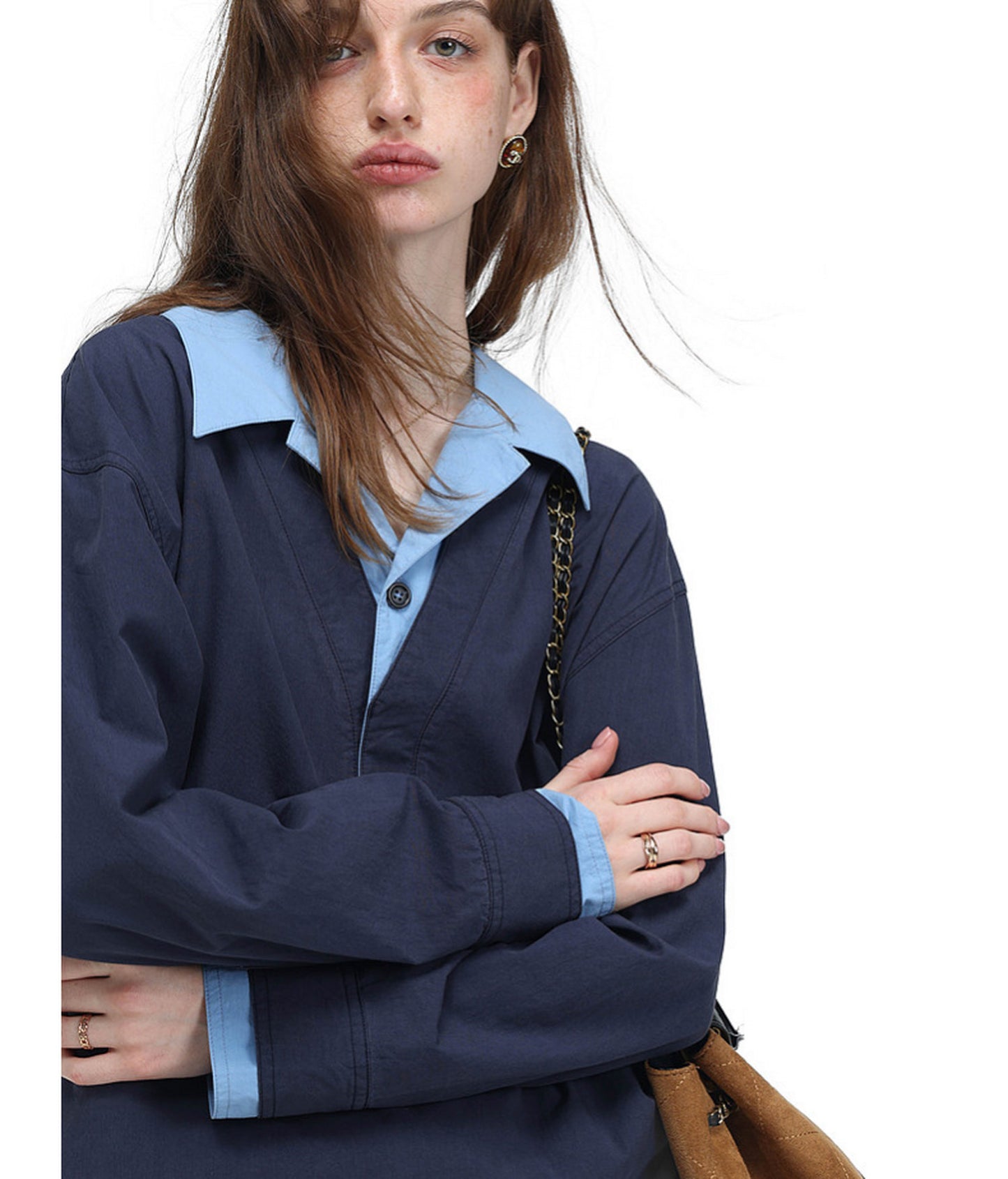 Cotton-Blend Color-Block Shirt