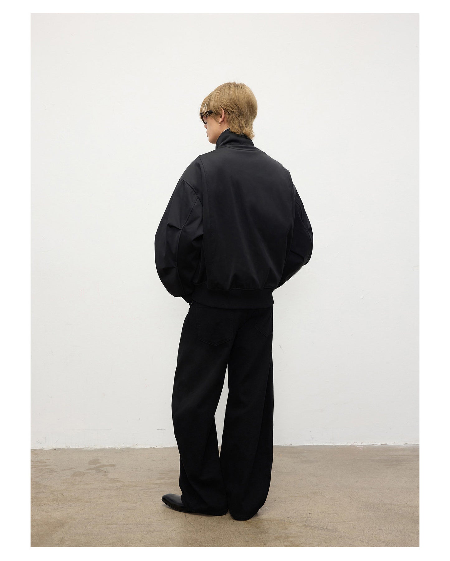 Fleece-Lined Oversized Bomber Jacket