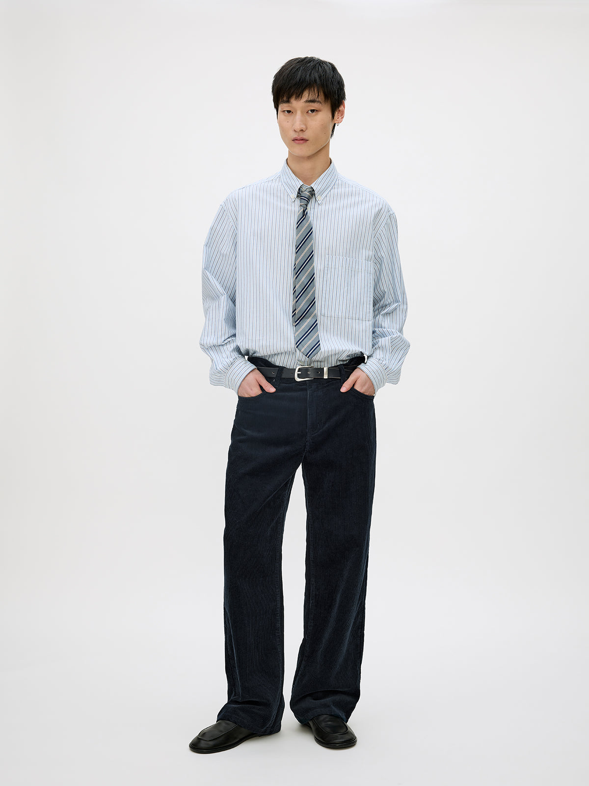 Wash-processed Straight Casual Pants