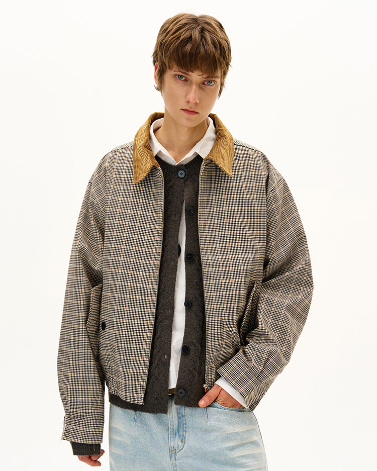 Corduroy Lapel Check Jacket