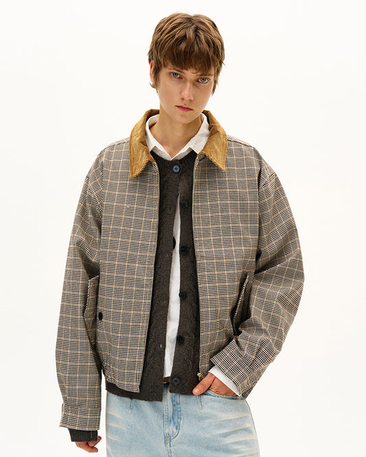 Corduroy Lapel Check Jacket