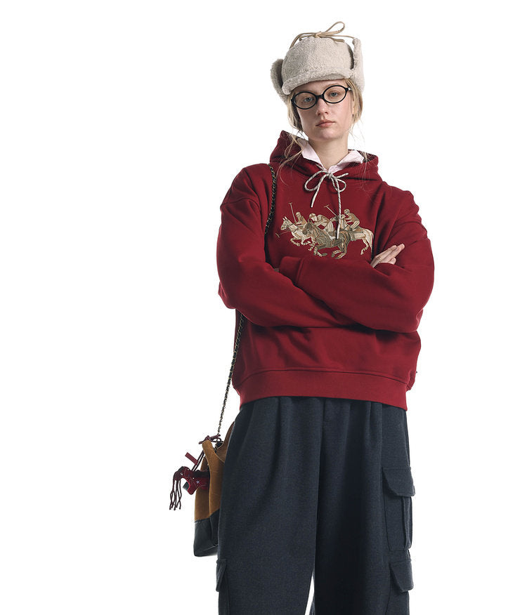 Embroidered Short Sweatshirt