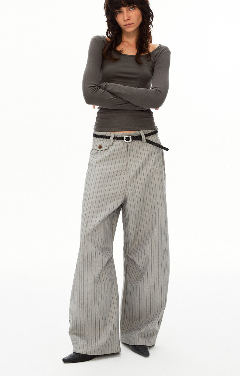 High-End Striped Casual Pants