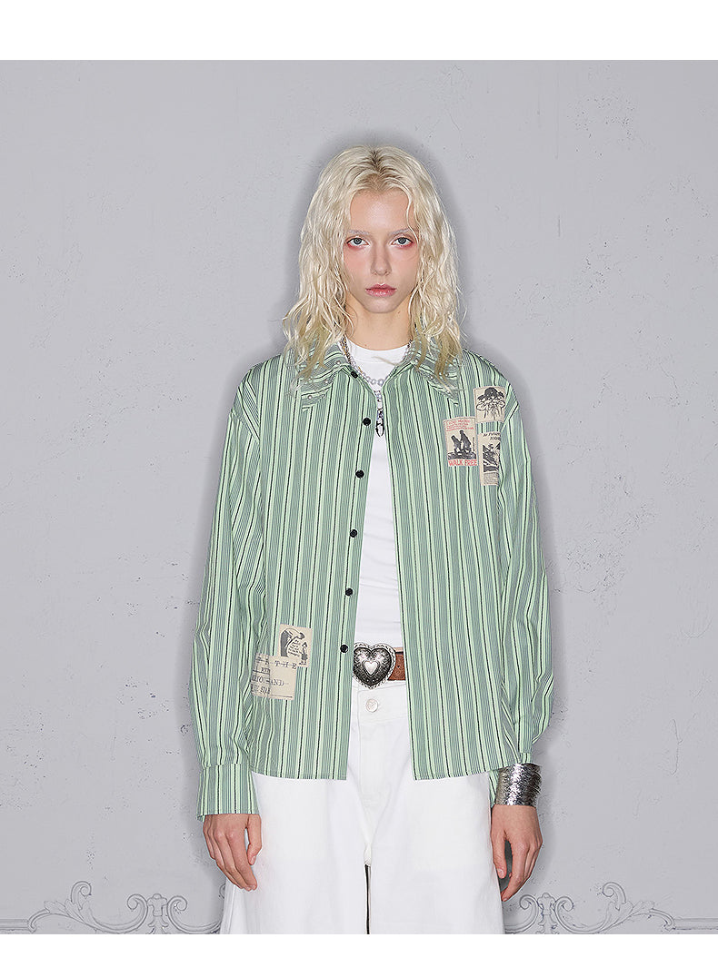 Street Contrast Stripe Shirt