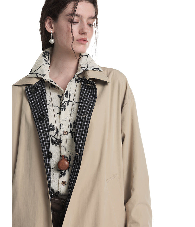 Reversible Long Trench Coat