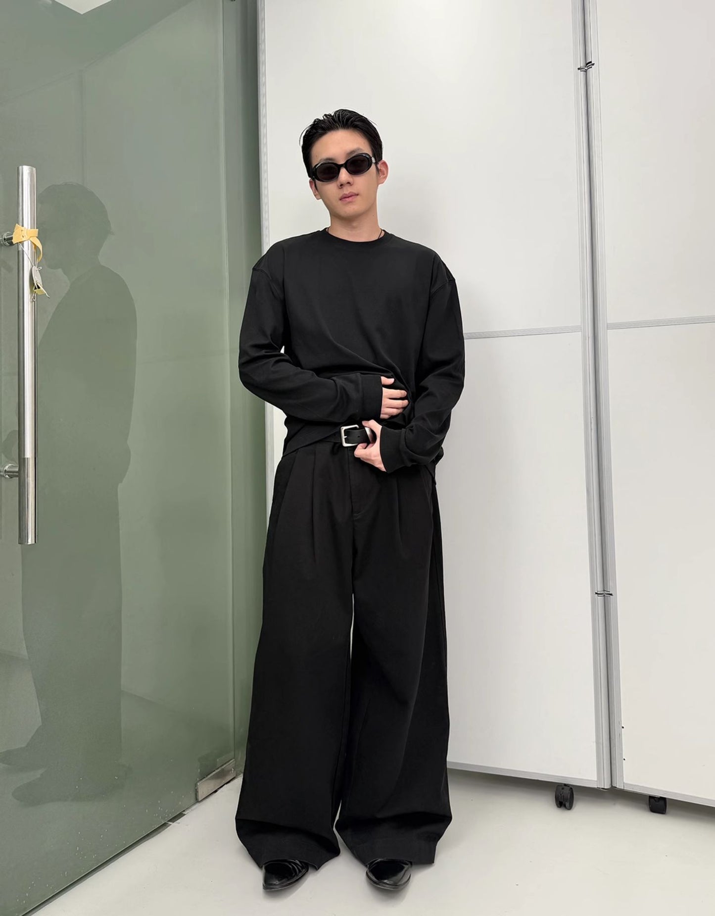 Natural wide shoulder T-shirt