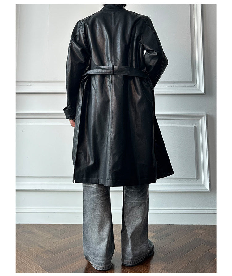 Night Leather Trench Coat