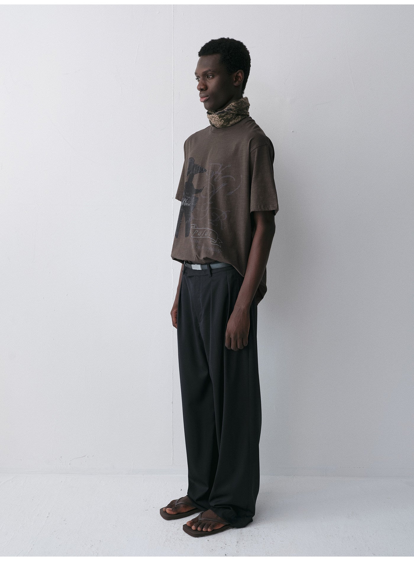 Wool Double-Pleated Casual Pants