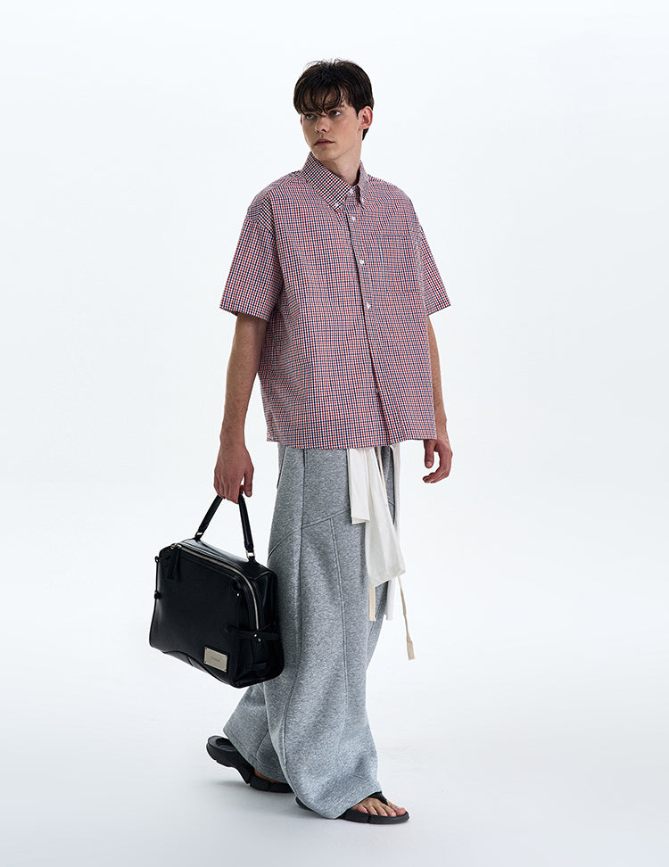 Contrast Color Check Shirt