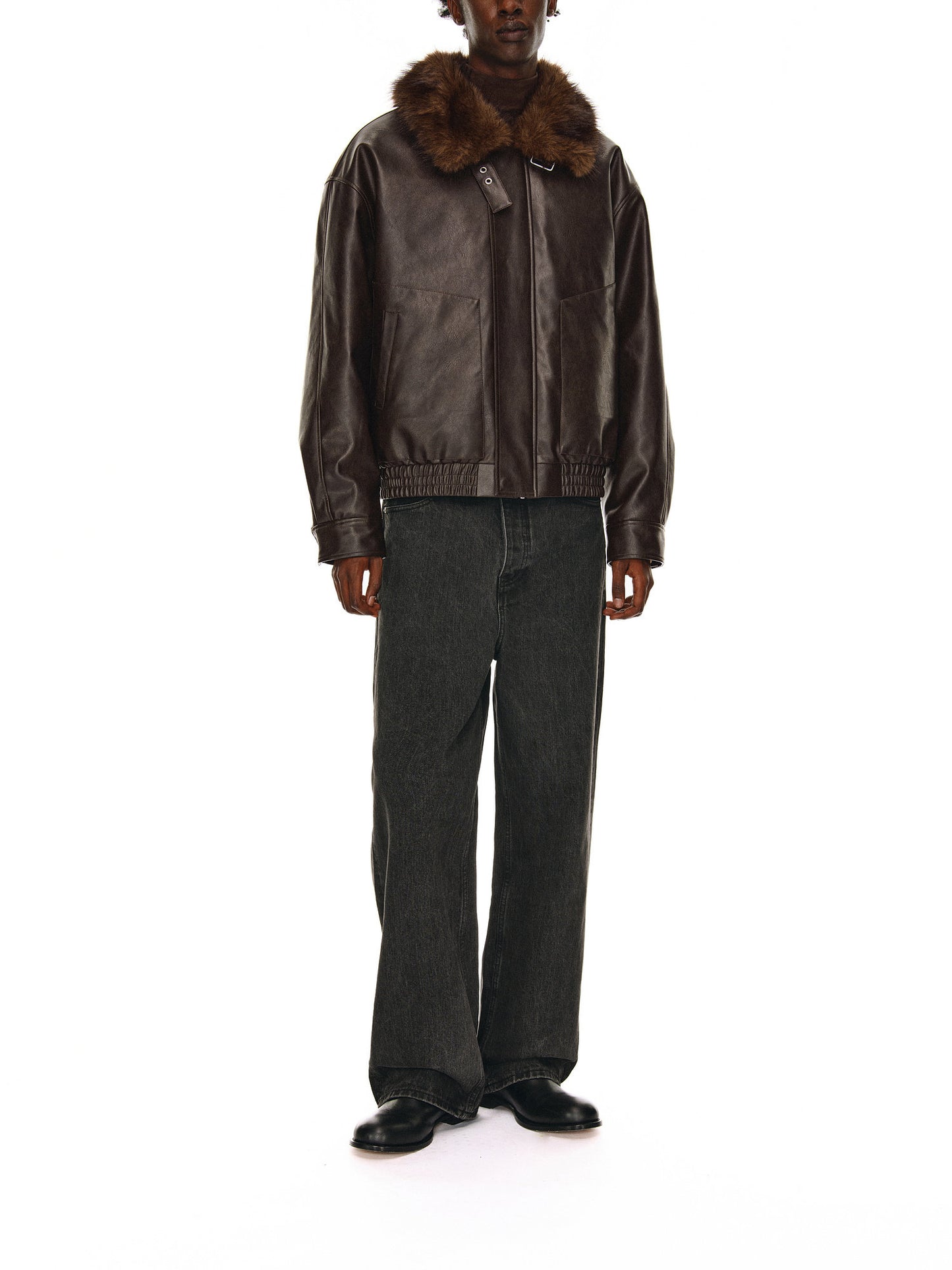 Eco-Friendly Fur Collar Jacket