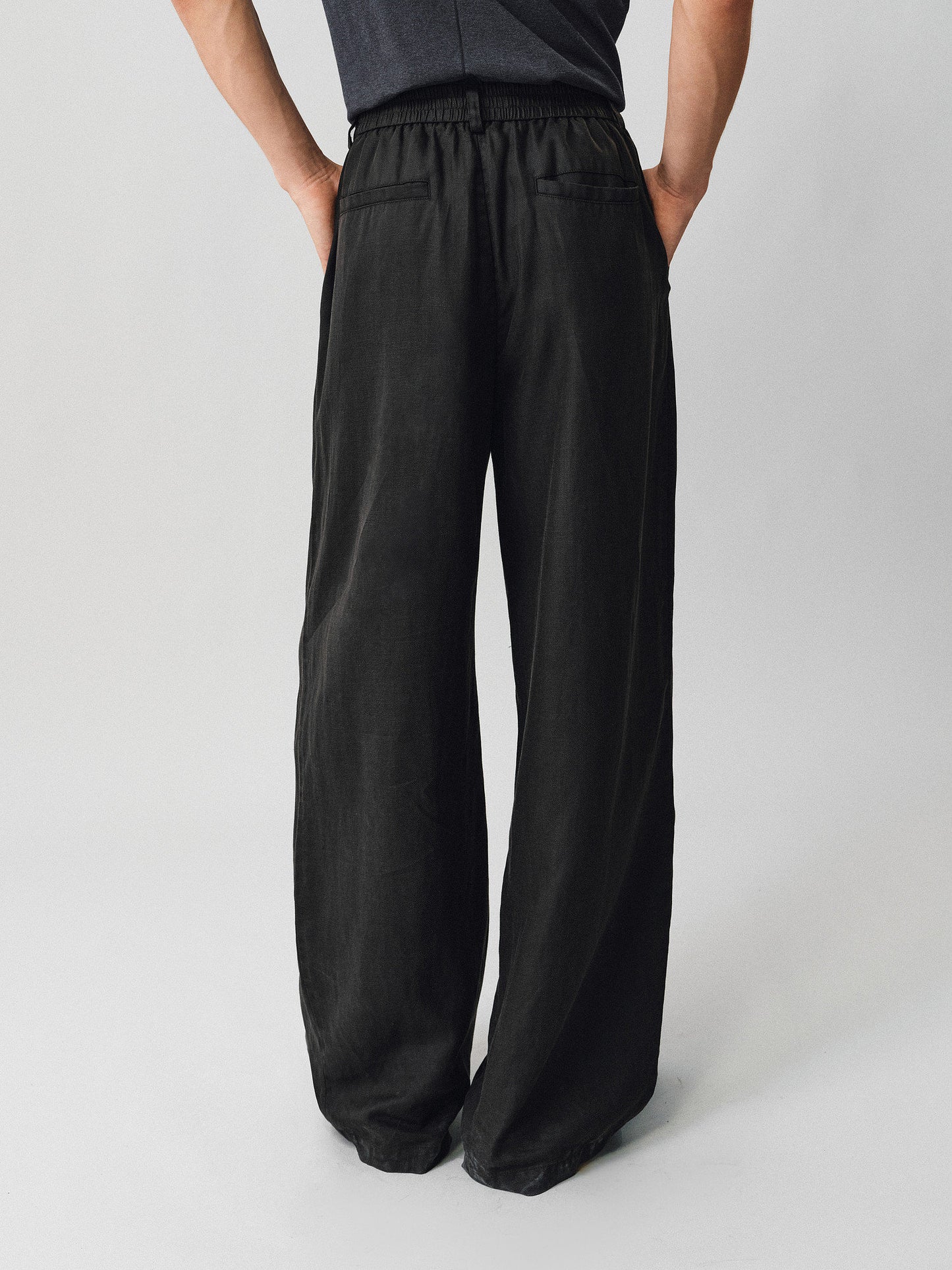 Linen Double-Pleated Casual Pants
