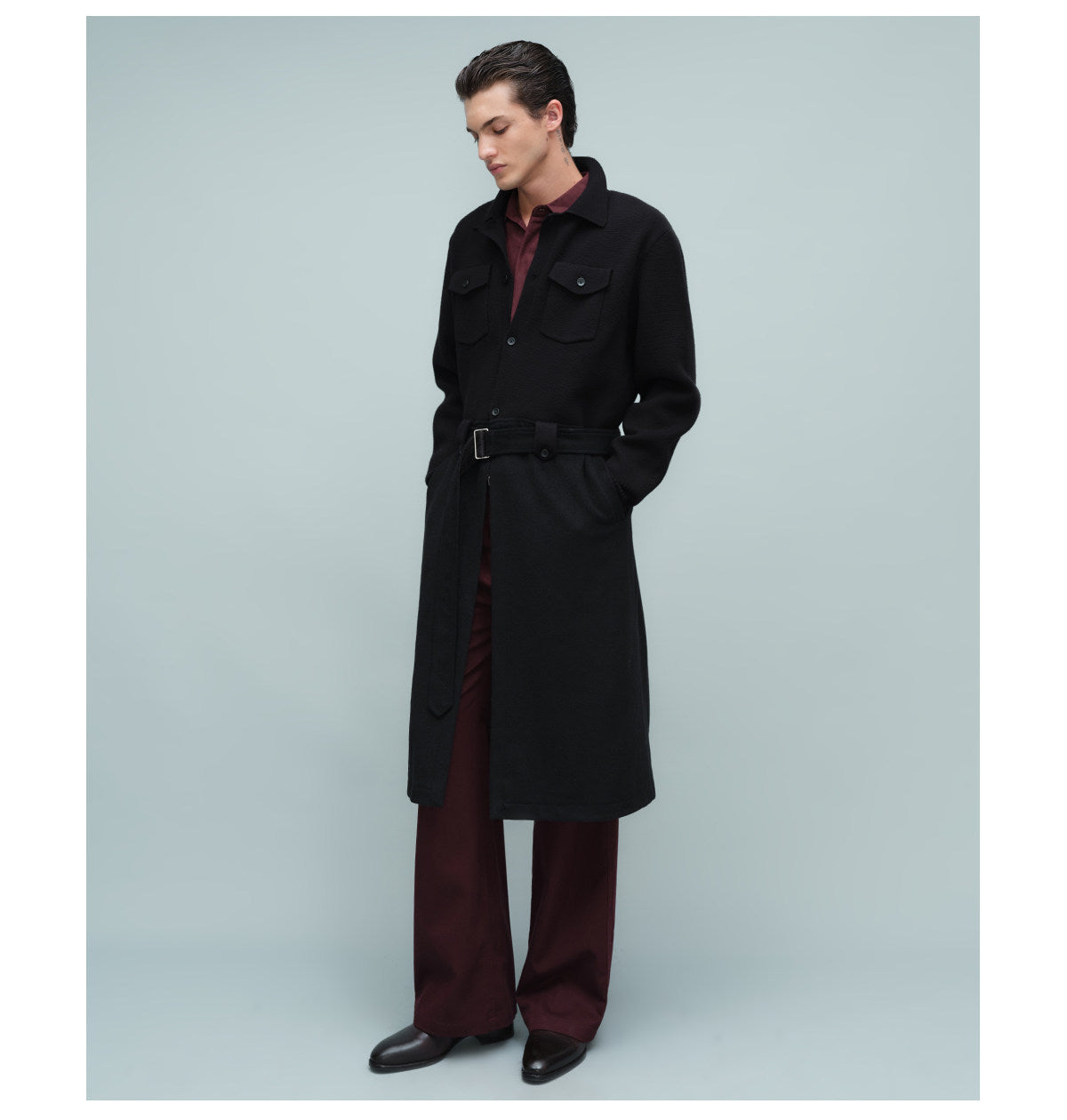 Segment Design Drop-Shoulder Coat